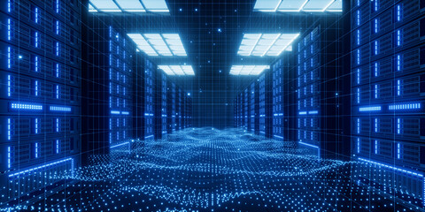 Visual representation of technical infrastructure and data flow